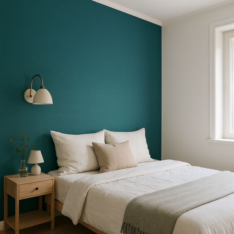 Chambre bleu canard